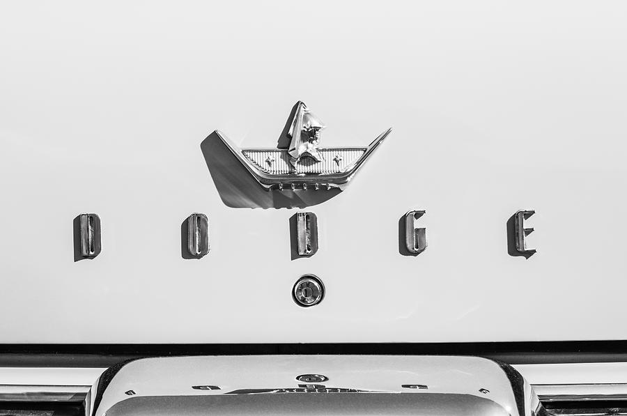 1959 Dodge Coronet Emblem -0916bw Photograph by Jill Reger
