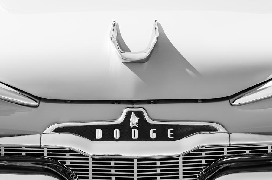 1959 Dodge Coronet Emblem - Hood Ornament -0903bw Photograph by Jill Reger
