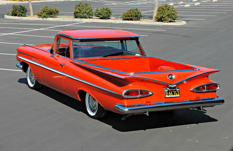 1959 El Camino in Red Photograph by Steve Natale