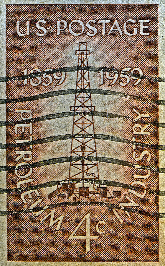 1959 First Oil Well Stamp Photograph by Bill Owen