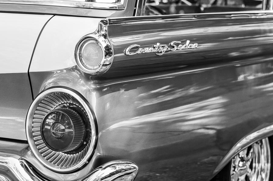1959 Ford Country Sedan Tail Light -319bw Photograph by Jill Reger