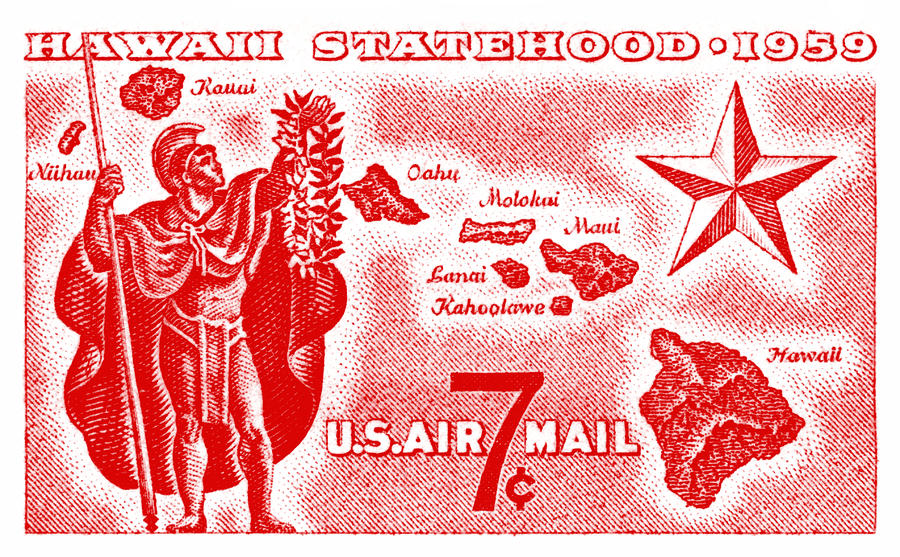 1959 Hawaiian Statehood Stamp Painting by Historic Image