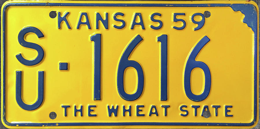 Vintage Wichita Kansas Flag CafePress License Plate 