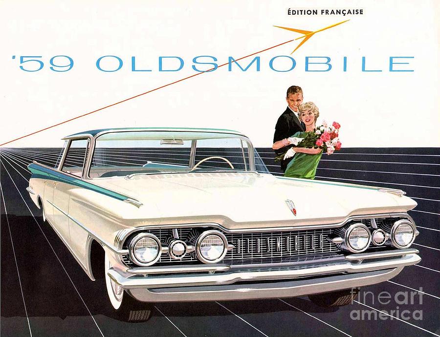 1959 Oldsmobile Prestige Brochure page 1 Painting by Vintage Collectables