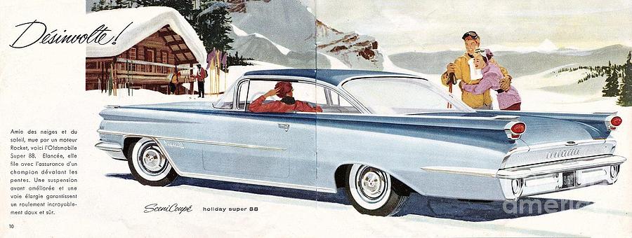 1959 Oldsmobile Prestige Brochure page 10 and 11 Painting by Vintage Collectables