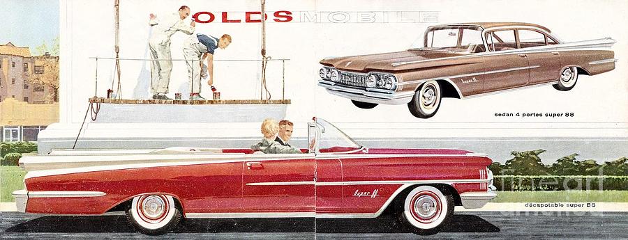1959 Oldsmobile Prestige Brochure page 14 and 15 Painting by Vintage Collectables