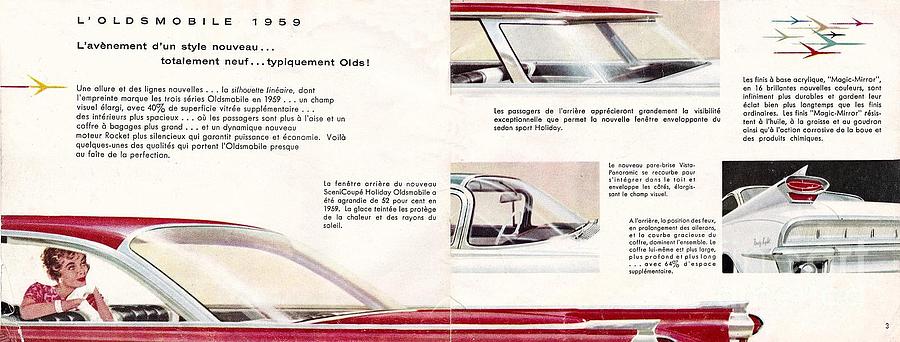 1959 Oldsmobile Prestige Brochure page 2 and 3 Painting by Vintage Collectables