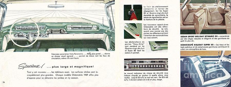 1959 Oldsmobile Prestige Brochure page 24 and 25 Painting by Vintage Collectables