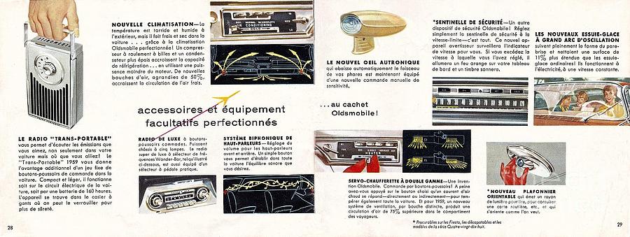 Car Painting - 1959 Oldsmobile Prestige Brochure page 28 and 29 by Vintage Collectables