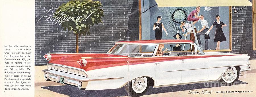 1959 Oldsmobile Prestige Brochure page 4 and 5 Painting by Vintage Collectables