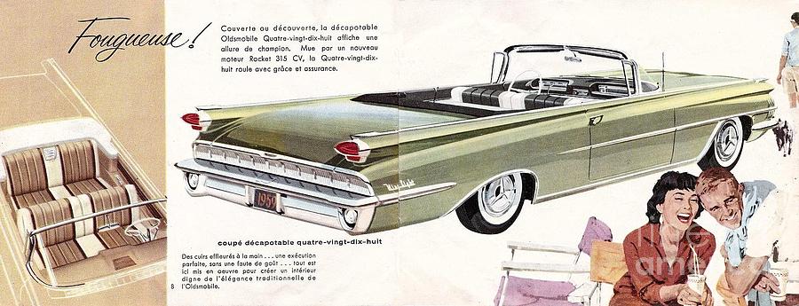 1959 Oldsmobile Prestige Brochure page 8 and 9 Painting by Vintage Collectables