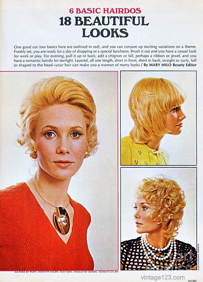 1960 70 Stylish Female Hair Styles Photograph by Muirhead Gallery - Fine  Art America