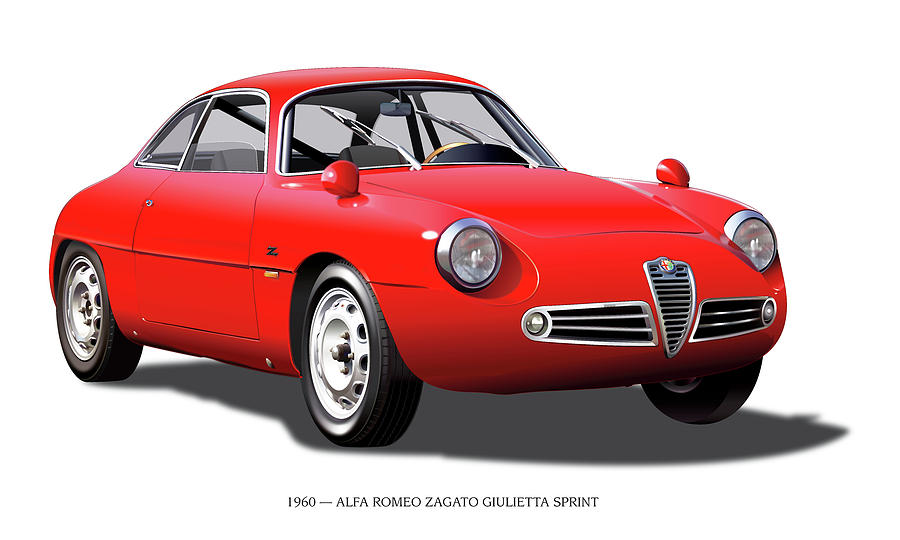 1960 Alfa Romeo Zagato Giulietta Sprint Digital Art by Alain Jamar