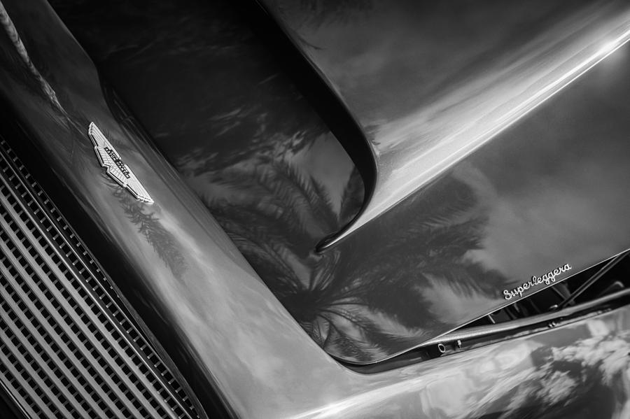 1960 Aston Martin DB-4 Series II Hood Emblem -0417bw Photograph by Jill Reger