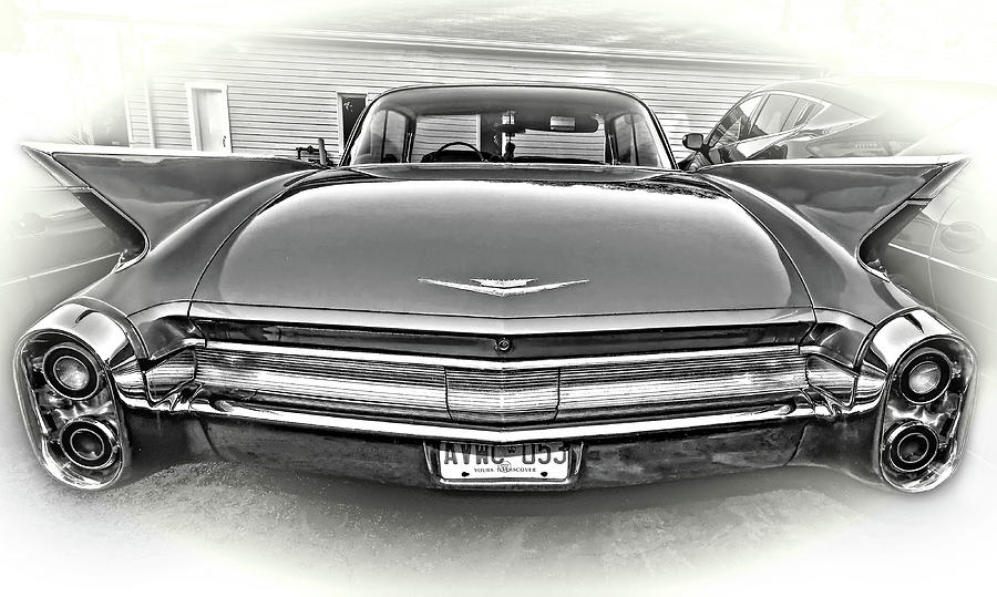 1960 Cadillac - Vignette BW Photograph by Steve Harrington