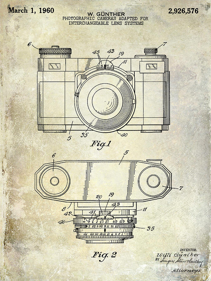 1960 Camera Patent Photograph by Jon Neidert
