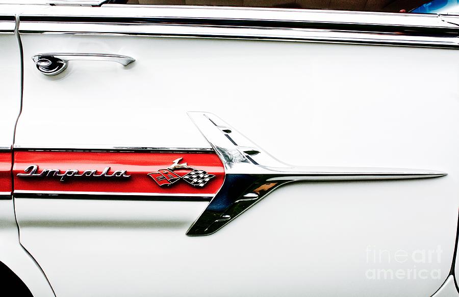 1960 Chevy Impala Logo Photograph by Linda Bianic