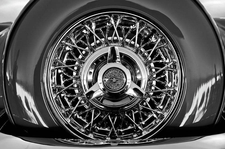 Black And White Photograph - 1960 Ford Thunderbird Spare Tire 2 by Jill Reger