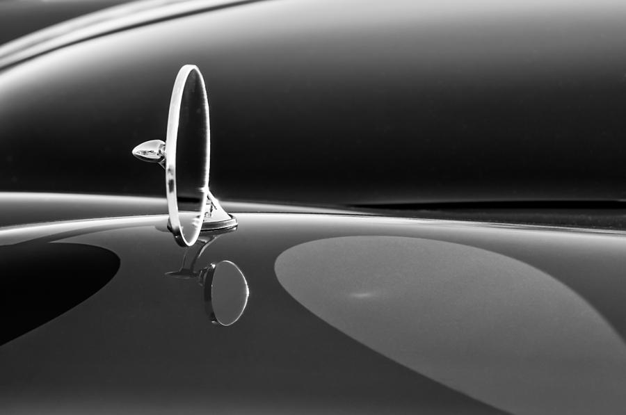 1960 Jaguar Xk150 Roadster Side View Mirror -0553bw Photograph by Jill Reger