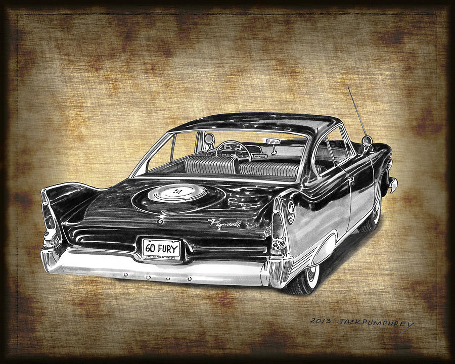 1960 Plymouth Fury III Painting by Jack Pumphrey