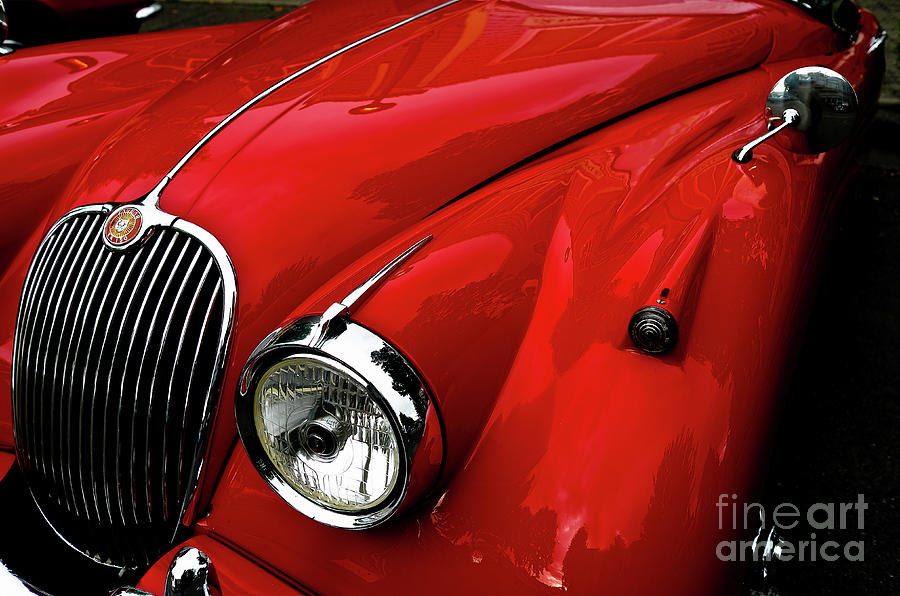 Classic Red Jaguar Front View Photograph by M G Whittingham