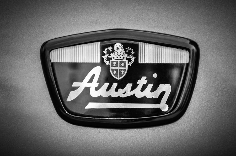 1961 Austin Mini Emblem -0953bw Photograph by Jill Reger