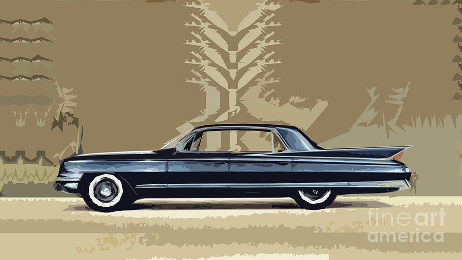1961 Cadillac Fleetwood Sixty-Special Digital Art by Sterling Gold
