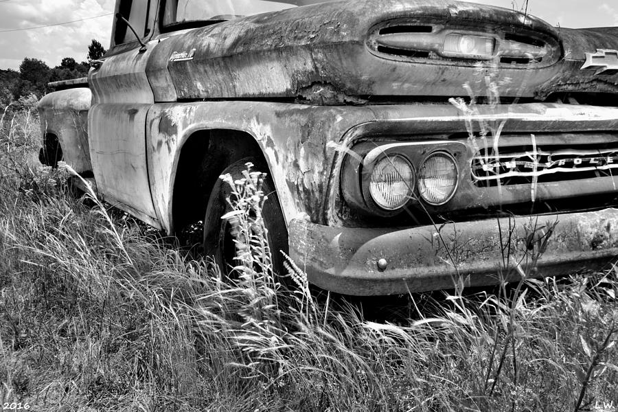1961 Chevrolet Apache 10 Black And White 5 Photograph by Lisa Wooten