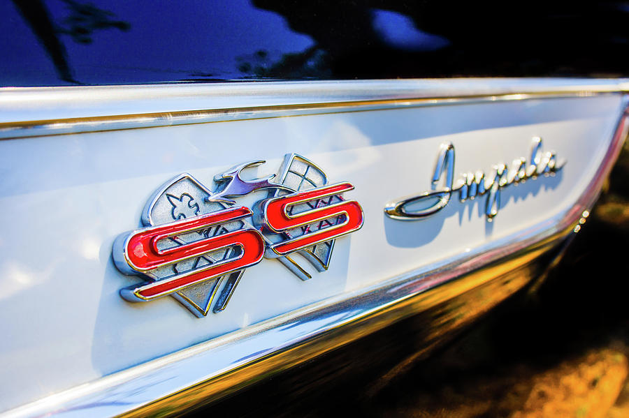 1961 Chevrolet Bel Air Impala SS Bubble Top Side Emblem -0242c Photograph by Jill Reger