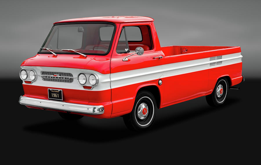 1961 Chevrolet Corvair Rampside Truck  -  1961chevycorvairgry172180 Photograph by Frank J Benz