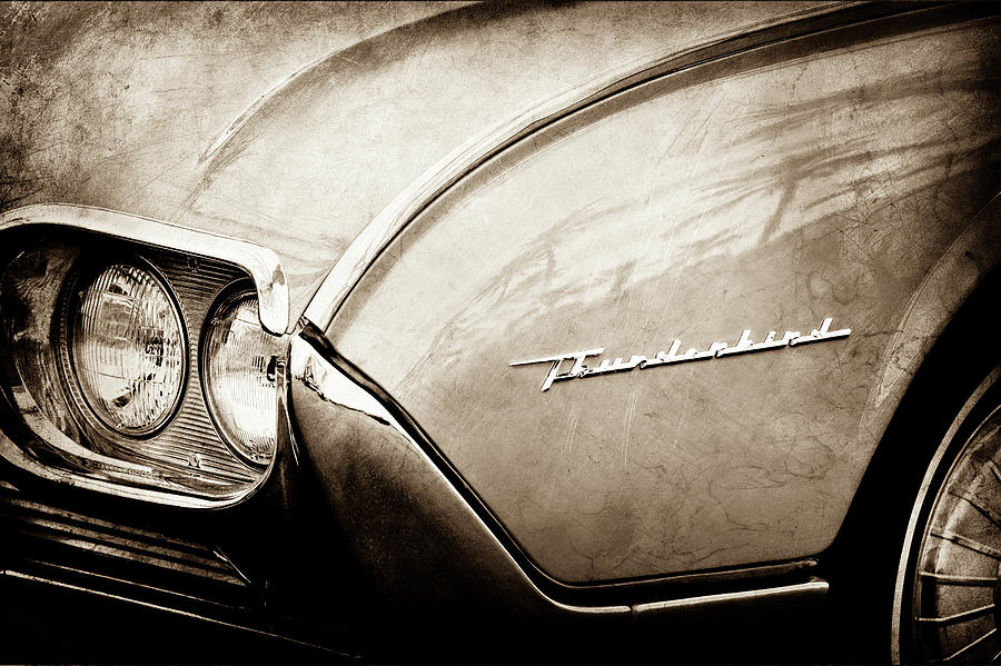 1961 Ford Thunderbird Emblem -0177s Photograph by Jill Reger