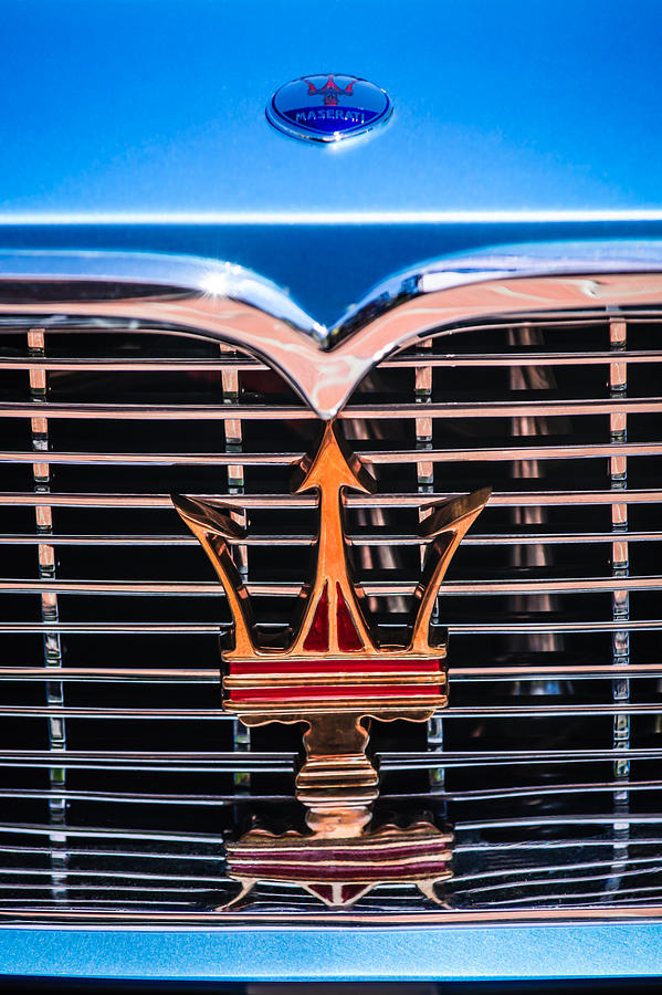1961 Maserati 3500 GT Coupe Speciale Grille Emblem -0995c Photograph by Jill Reger