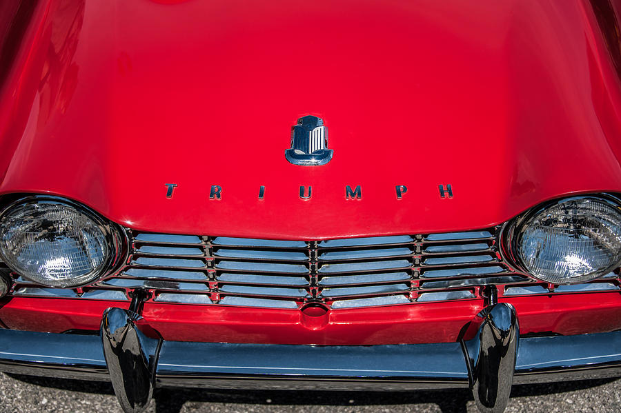1961 Triumph TR4 Hood Emblem - Grille -0620c Photograph by Jill Reger