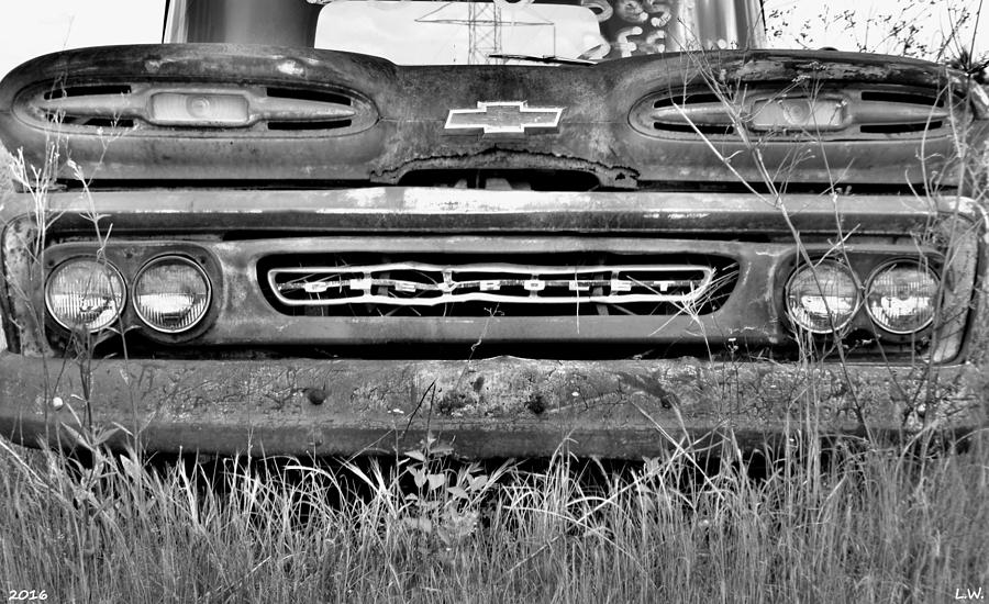 1961Chevrolet Apache 10 Black And White Photograph by Lisa Wooten