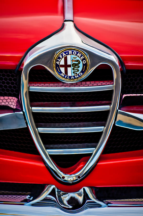 1962 Alfa Romeo Giulietta Coupe Sprint Speciale Grille Emblem -0007c Photograph by Jill Reger