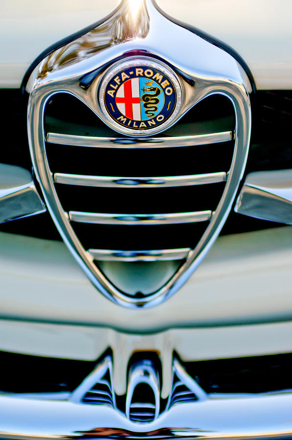 1962 Alfa Romeo Giulietta Coupe Sprint Speciale Grille Emblem Photograph by Jill Reger