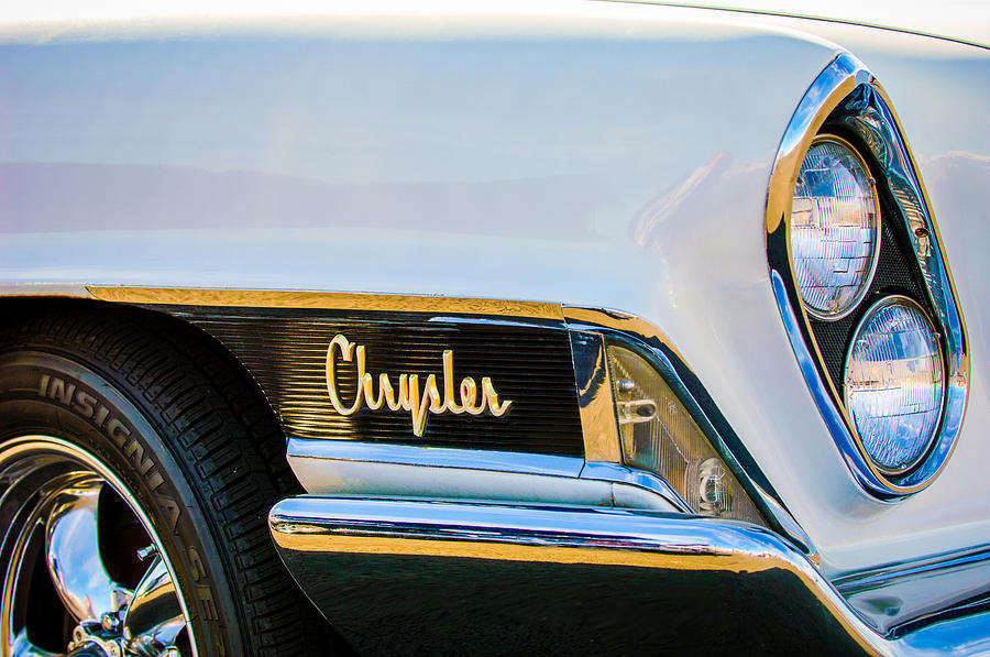 1962 Chrysler Head Light Emblem -0445c Photograph by Jill Reger