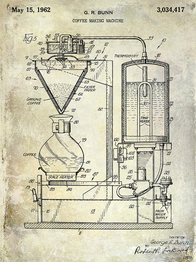 1962 Coffee Maker Patent  Photograph by Jon Neidert