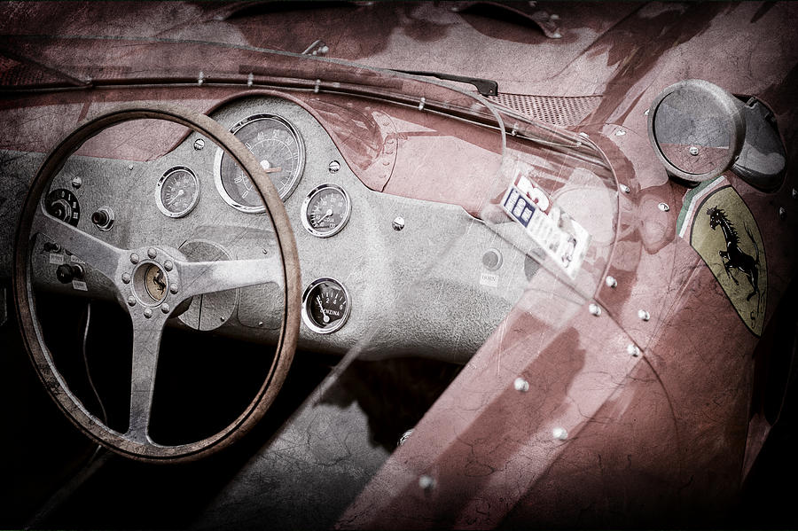 1962 Ferrari 196 SP Dino Fantuzzi Spyder Steering Wheel Emblem -1529ac Photograph by Jill Reger