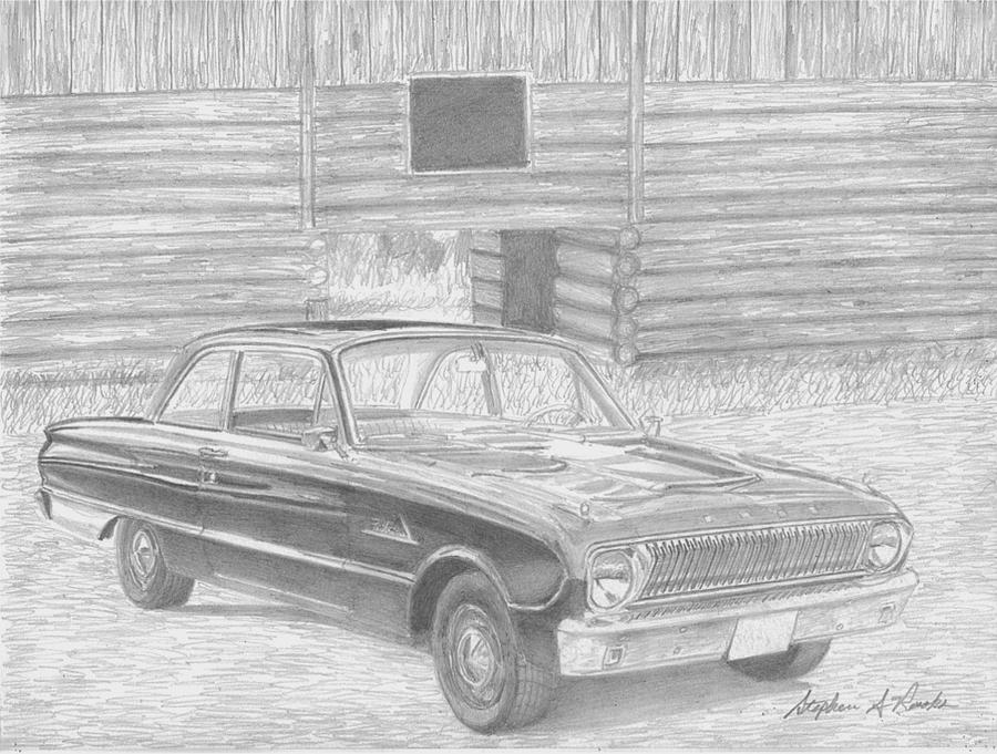Miscellaneous Drawing - 1962 Ford Falcon CLASSIC CAR ART PRINT by Stephen Rooks