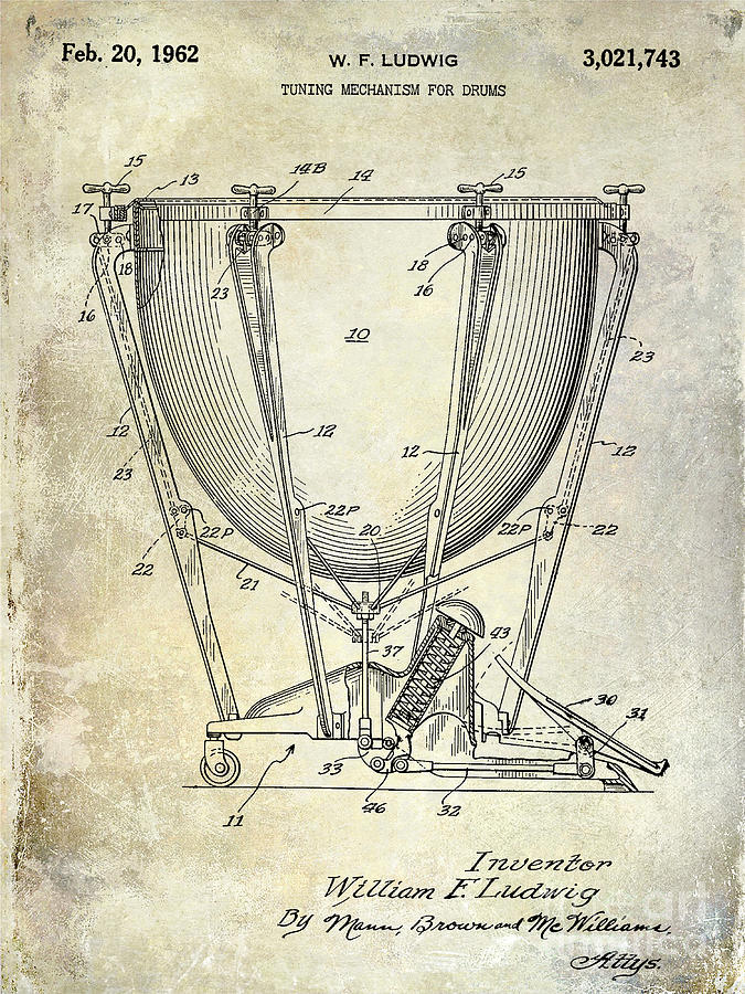 1962 Ludwig Drum Patent Photograph by Jon Neidert