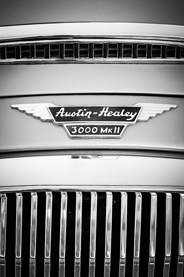 1963 Austin-Healey 3000 MK II Black and White Photograph by Jill Reger