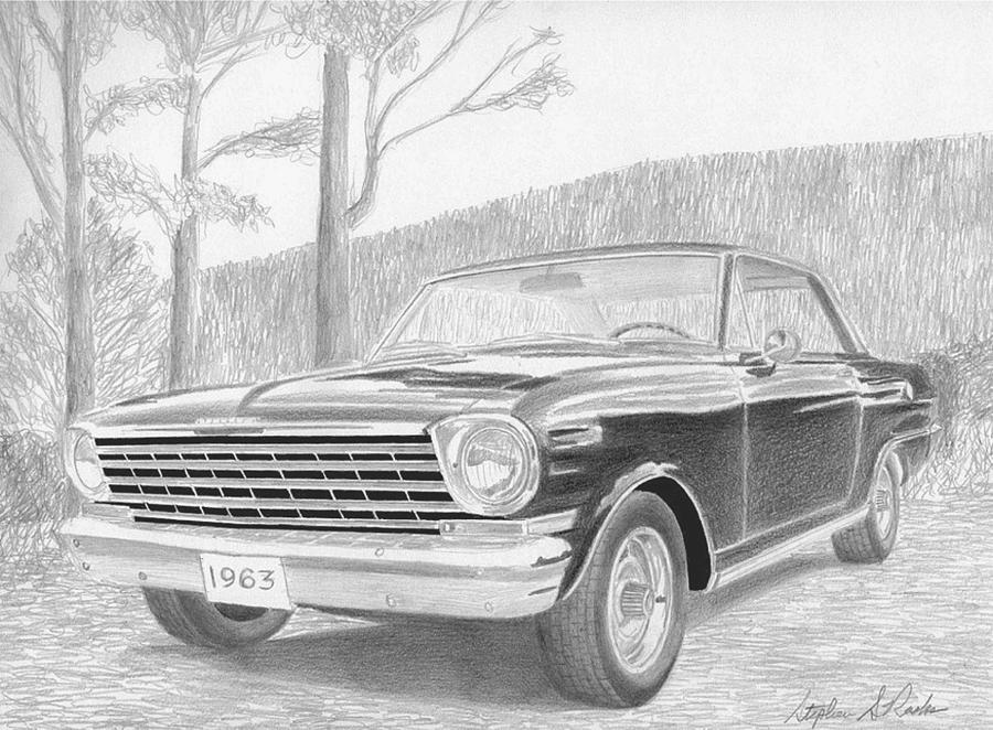 1963 Chevrolet Nova Ss Classic Car Art Print Mixed Media By Stephen Rooks