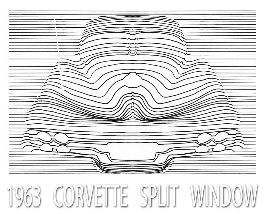 63 Split Window abstract Drawing by Jack Pumphrey