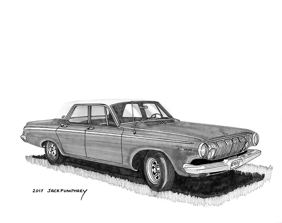 1963 Dodge 440 Sedan Painting by Jack Pumphrey