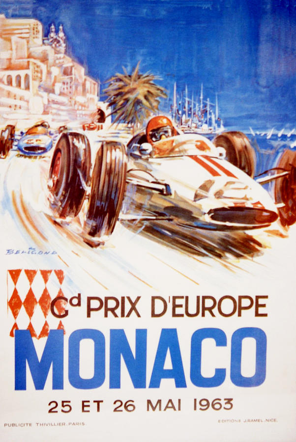 1963 F1 Monaco Grand Prix  Digital Art by Georgia Fowler