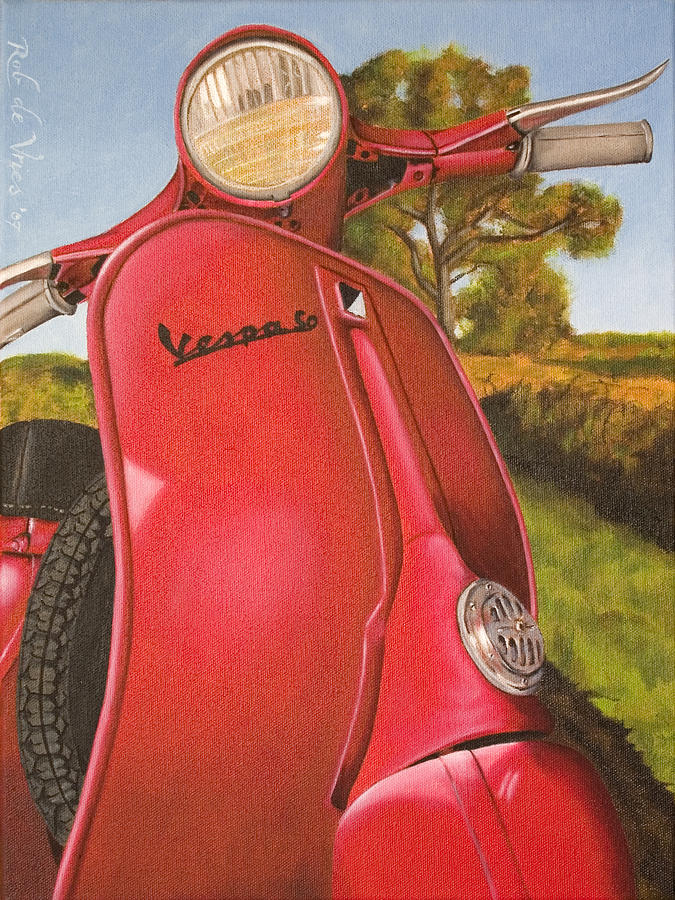 1963 Vespa 50 Painting by Rob De Vries