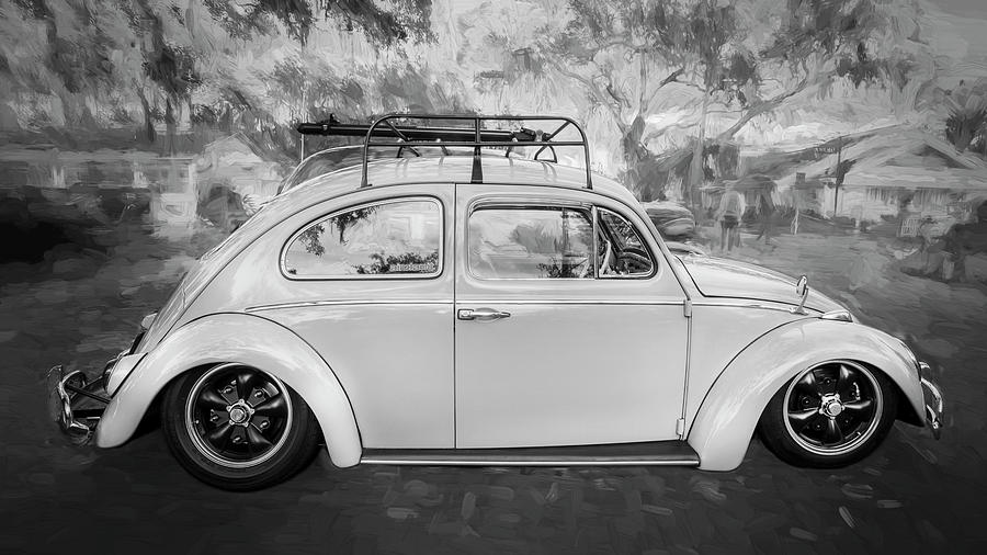 1963 Volkswagen Beetle VW Bug BW Photograph by Rich Franco
