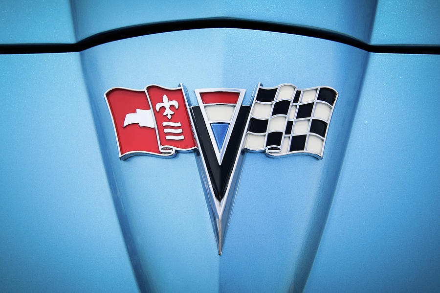 1964 Chevrolet Corvette Sting Ray GM Styling Coupe Hood Emblem -0126c46h Photograph by Jill Reger