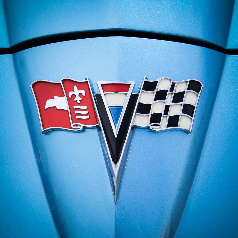 1964 Chevrolet Corvette Sting Ray GM Styling Coupe Hood Emblem -0126c55 Photograph by Jill Reger
